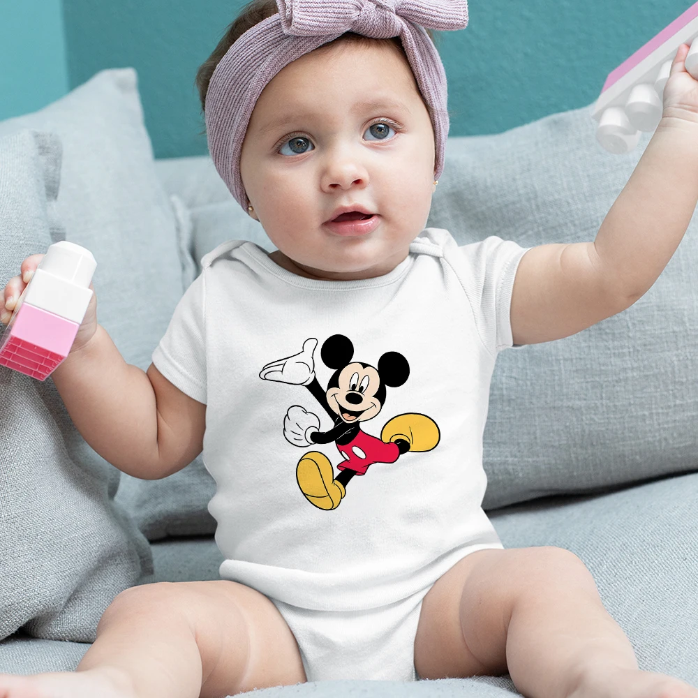 

Летние боди для маленьких мальчиков цельное платье Дисней Микки Маус забавные узоры милые сиамские мальчики гендерно-нейтральные подарки ...