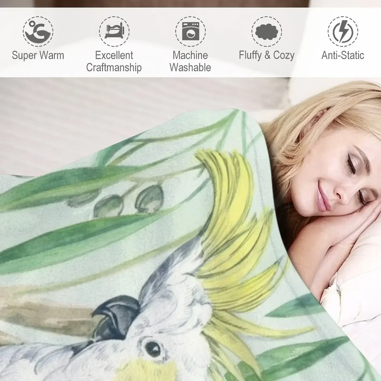 Одеяло с шафраном и какадуми среда походные утяжеленные дизайнерские одеяла