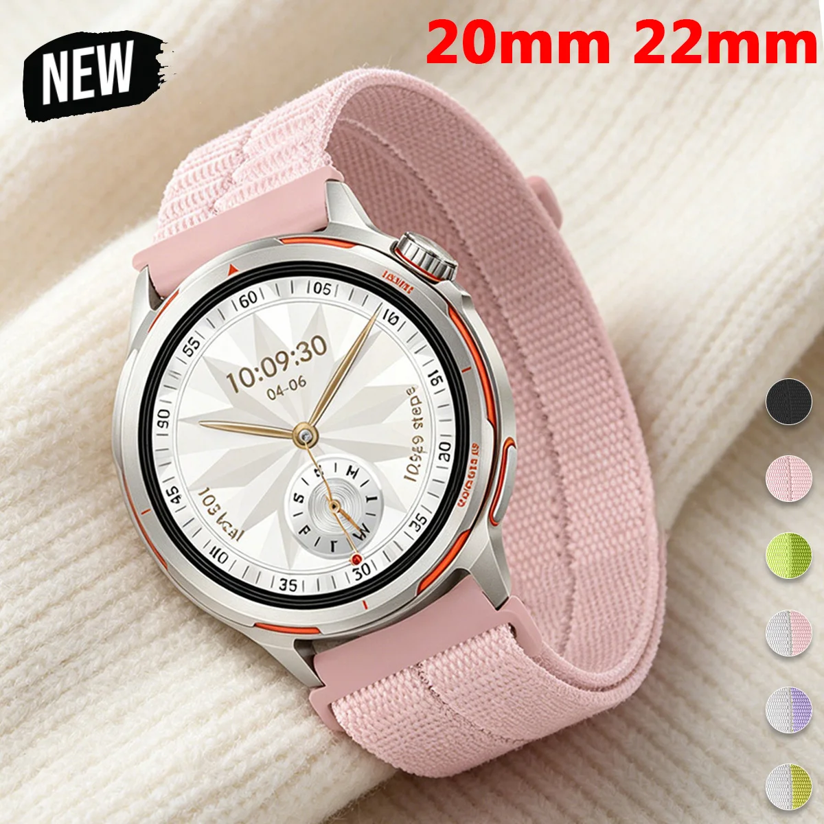 Фото Нейлоновый ремешок 22 мм/20 мм для Huawei Watch GT5 Pro/GT5/GT4 3 46 мм, браслет-ремешок для Huawei Watch GT6/4 Pro/GT2 3Pro 46 мм №1