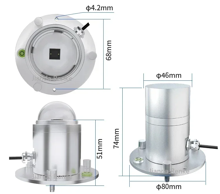 Аналоговый выход RS485 датчик солнечного излучения экономичный металлический