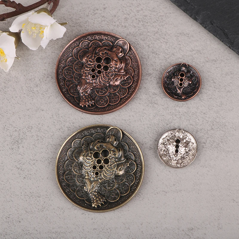 1 шт. бронзовый поднос для благовоний с резьбой под старину