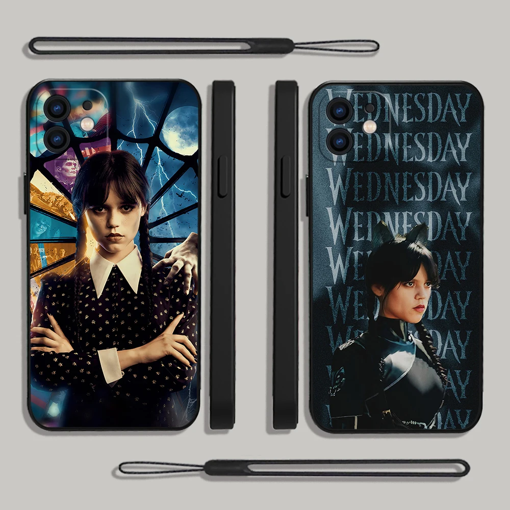 

Wednesday Phone Case For Samsung Galaxy S23 S22 S21 S20 Ultra Plus FE S10 4G S9 S10E Note 20 10 9 Plus With Lanyard Cover