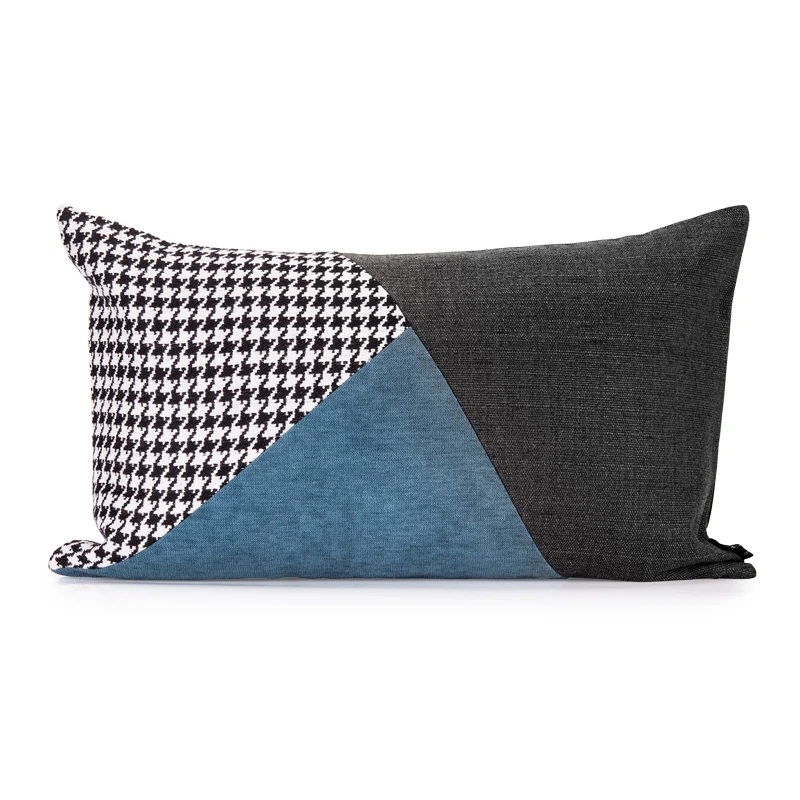 

Nordic Luxury Cushion Cover 30x50cm Home Decor Solid Blue Black Plaid Sofa Pillow Case Living Room Chair Cushions Pillow Covers