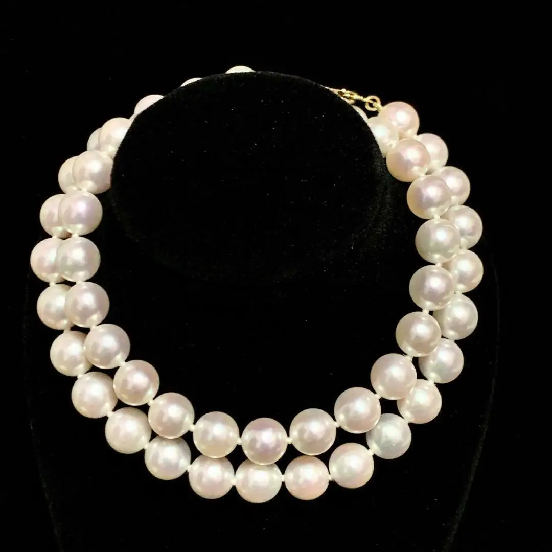 

AAA 11-12 mm round natural South Sea white Pearl Necklace 18 "