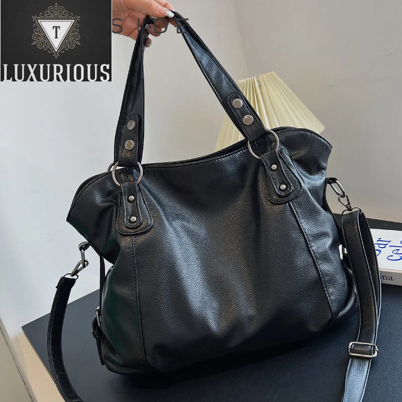 

2023 зимние сумки на плечо для женщин, винтажные однотонные простые вместительные Сумки из искусственной кожи, новейшие сумки, дорожные сумки