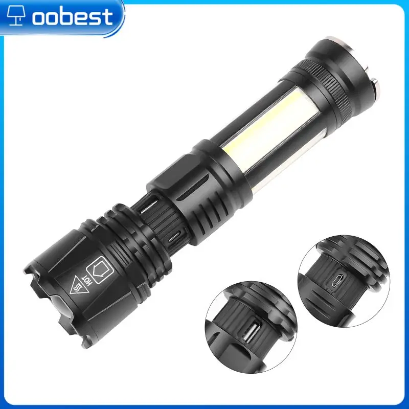 

COB Multi-function Glare Flashlight 2000 Lumens Waterproof Outdoor Zoomable USB Rechargeable Flashlight Torch Tactical Light