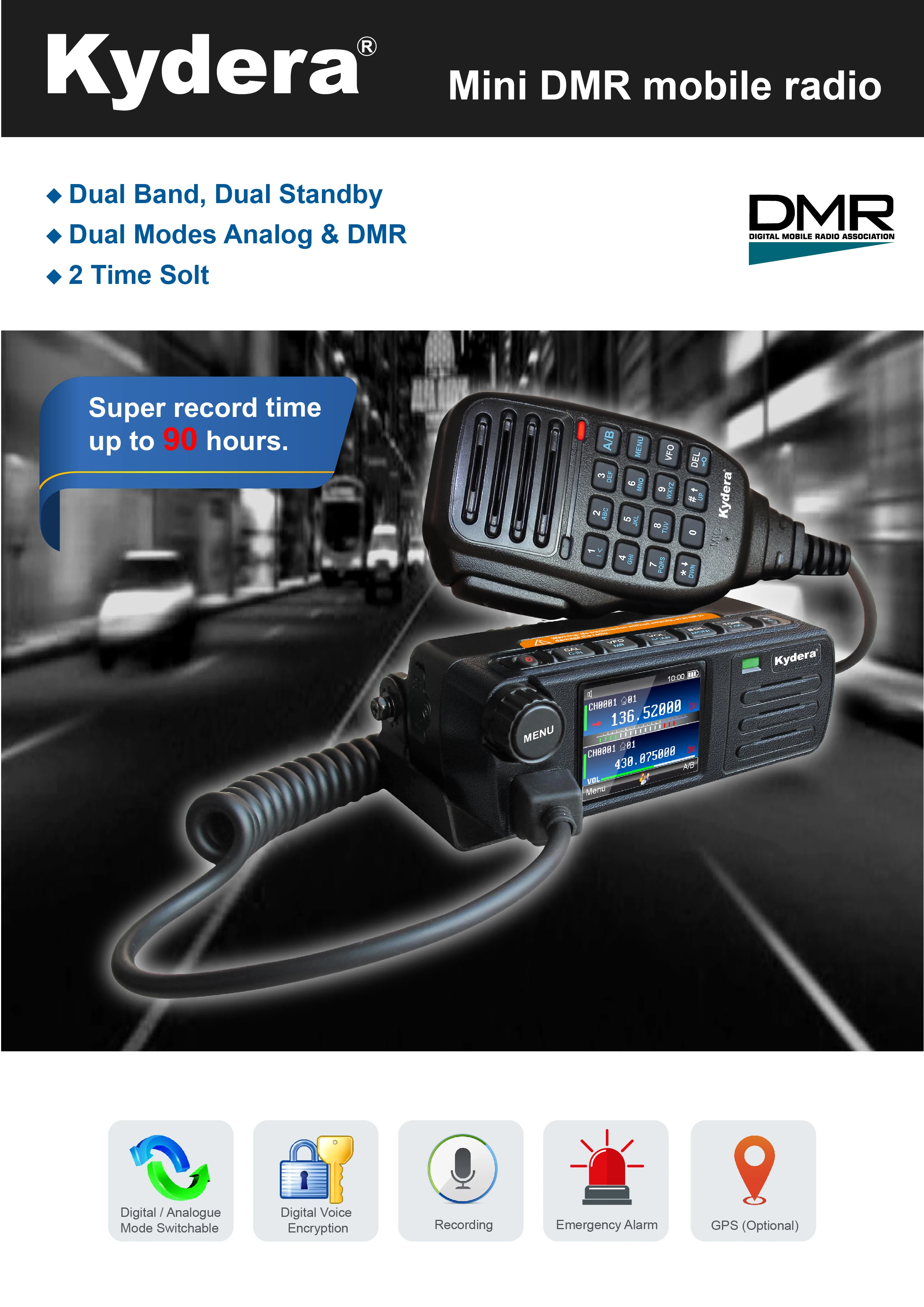 VHF UHF Mini dual band DMR mobile radio CDR-300UV Двухдиапазонная Любительская рация с кабелем для ПК