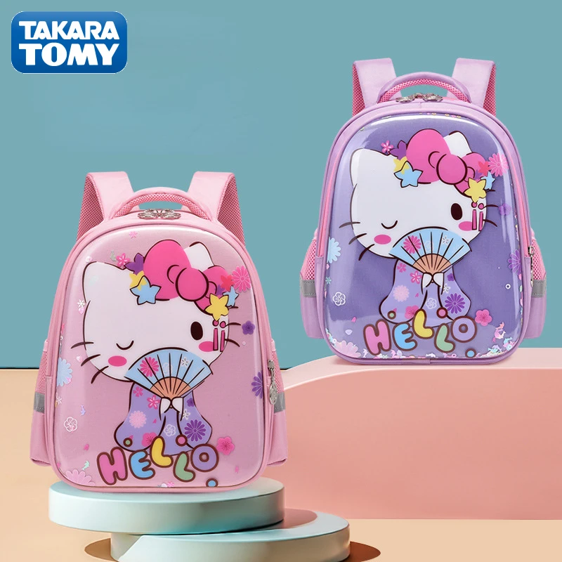 

TAKARA TOMY Hello Kitty Girls Backpack Cartoon Cute Girls Backpack Large Capacity Lightweight Fashion Children's School Bag
