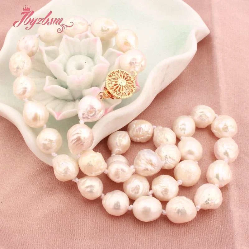 

9-10mm Nearround 100% Natural Edsion Freshwater Pearl Elegant Gorgeous Necklace Jewelry for Women Wedding Party Anniversary 17"