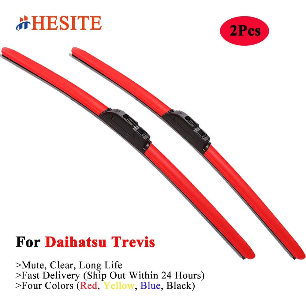 

HESITE Colorful Wiper Blades For Daihatsu Trevis 1.0 58CH 1999 2006 2007 2008 2009 2010 2018 2019 2020 Red Blue Hybrid Wipers