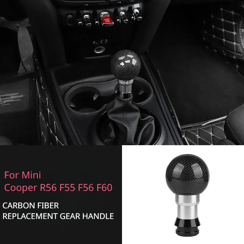 

For Mini Cooper R56 F55 F56 F60Styling Auto Interior Accessories Replacement Car Gear Shift Handle Knob Cover Real Carbon Fiber