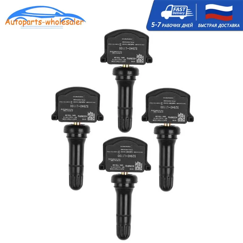 

4 Pcs 52940-L1100 52940L1100 For 2019-2020 Hyundai Sonata DN8 for KIA Seltos Car TPMS Tire Pressure Sensor Monitor 433MHz