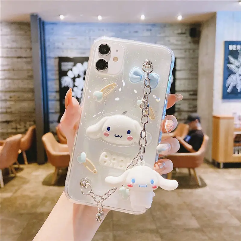 Sanrio 3D кукла my melody cinnamoroll с браслетом чехол для телефона Iphone 11 12 13 Pro Max Mini X Xs Xr 6 7 8 Plus SE 2020 чехол (art.: 3920bd78ea4b3) - 3920bd78ea4b3
