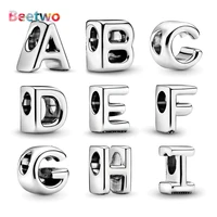 new fit pandora bracelet charms jewellery letter 26 alphabet charm beads gifts silver color jewelry berloque 2022