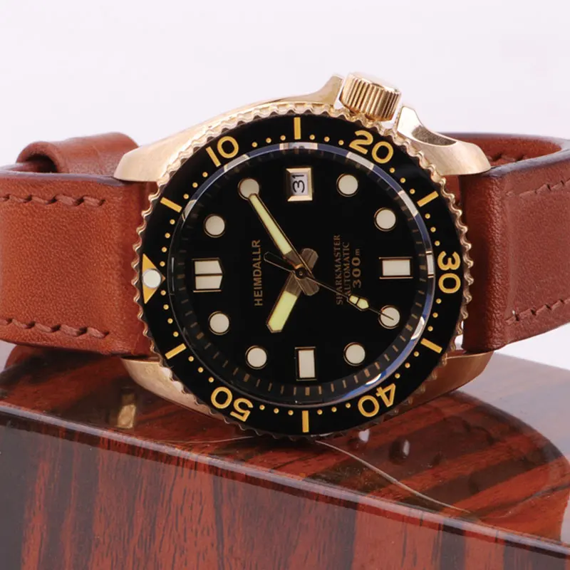 Heimdallr винтажная Мужская алюминиевая бронза SKX дайвер часы с сапфировым стеклом