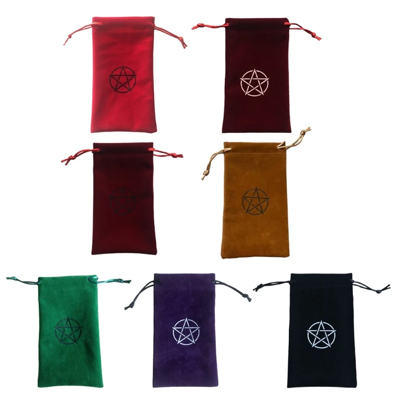 

Tarot Pad Dowsing Board Divination Metaphysical Altar Tarot Game Supplies Accessaries Flannel Drawstring Storage Bag