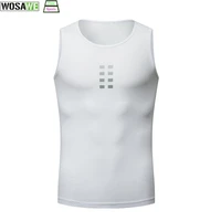 wosawe breathable men cycling base layer white cycle sleevess vest quick dry road summer mtb vest bike undershirt