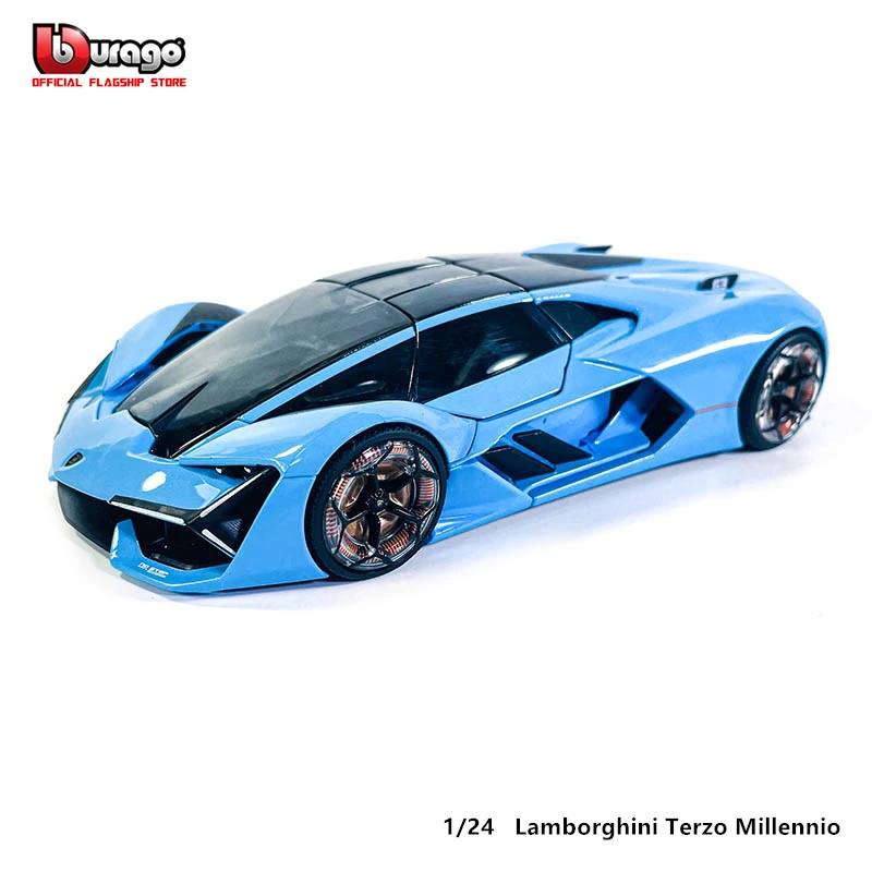 

Bburago 1:24 NEW sky blue Lamborghini Terzo Millennio met Hray Alloy Luxury Vehicle Diecast Cars Model Toy Collection Gift