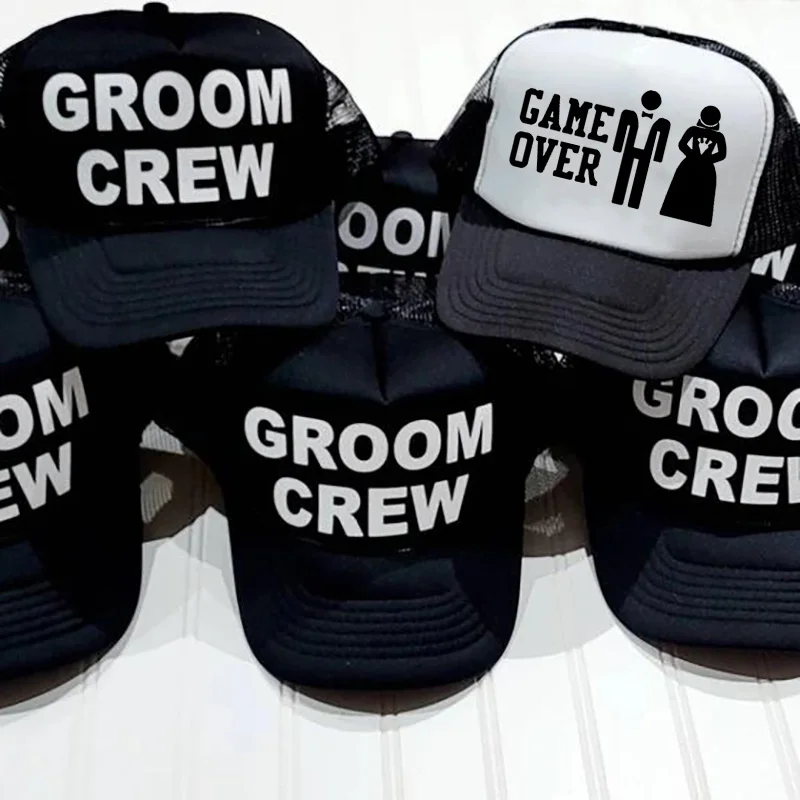 Шляпа Groom Crew Game over для выбивания холостяцкой жизни парнем-геймером на пляже Вегаса, свадебном отпуске или медовом месяце.