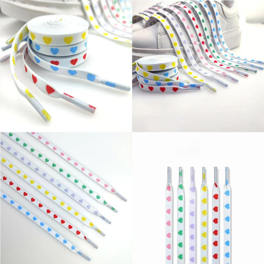 120/140/160cm Stars Moon Sky Blue Smoke Purple Love Shoelaces Sneakers Flat Shoelaces Flat Shoe Laces Strings Elastic Shoelaces