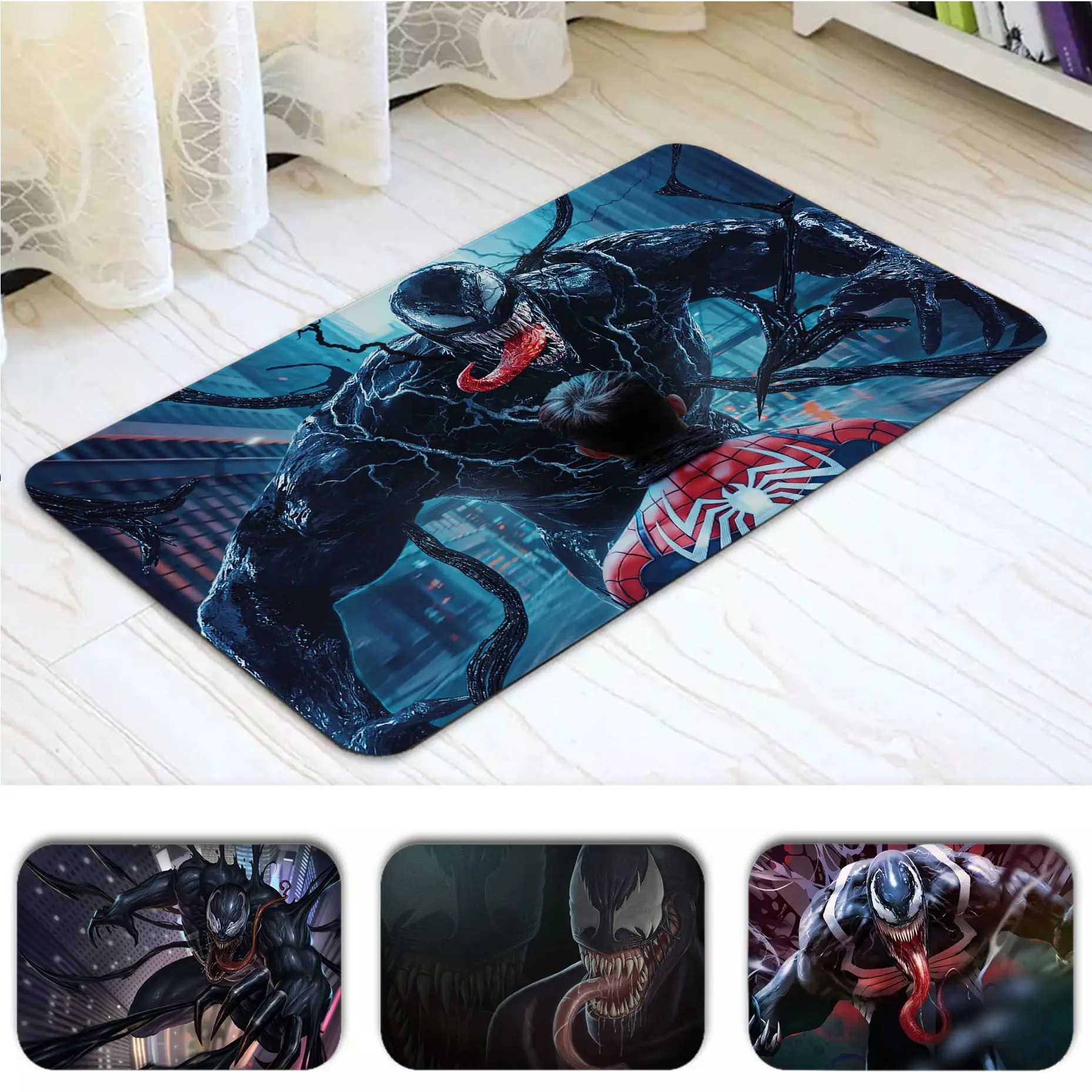 

Marvel Venom Long Rugs Anti-slip Absorb Water Long Strip Cushion Bedroon Mat Doormat Area Rug