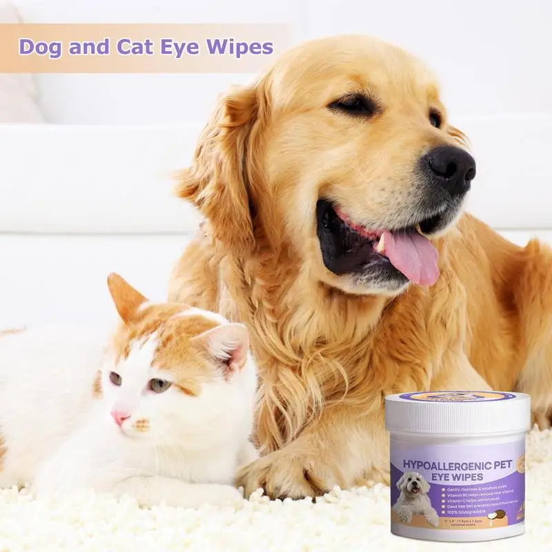

Pet Eyes Wipes For Dogs & Cats Gently Remove Tear Stain Pet Cleaning Grooming Deodorizing Wipes Ear Stains Removal For Dogs cats