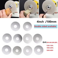 4 100mm diamond coated polishing grinding wheel flat lap cutting disc 36 400 grit for sharpening jewelry glass rock crystal