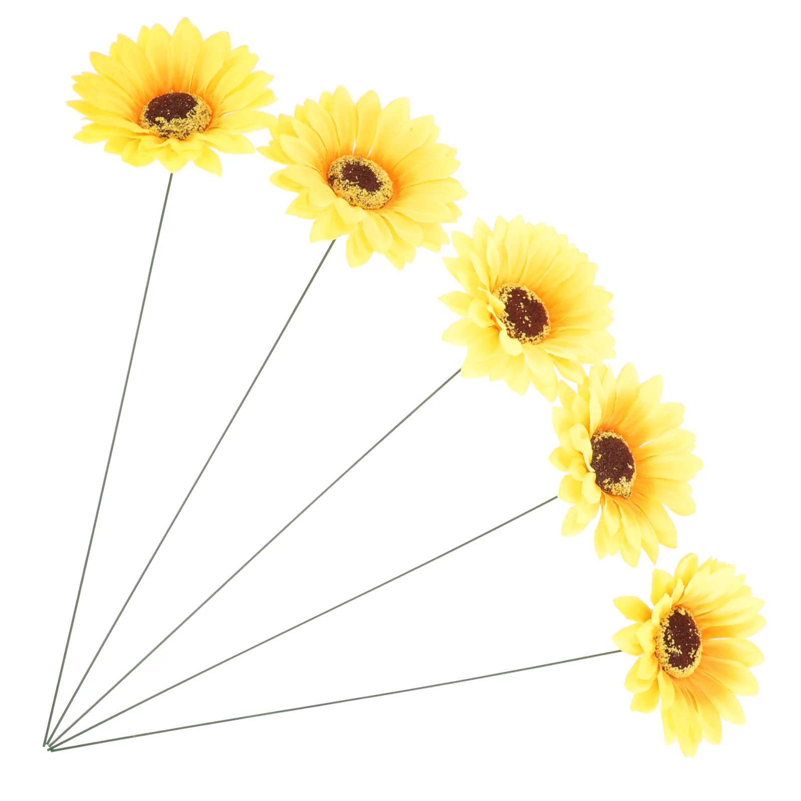 

5 Pcs Sunflower Decorative Insert Stake Decorations Garden Shape Outdoor Lawn Ground Ornaments