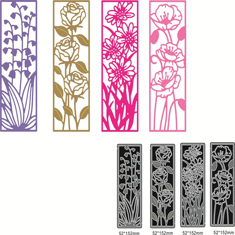 

Lngclown Flower Bookmark Metal Cutting Dies Stencil template Die Cut Scrapbooking embossing dies art decoation Craft knife mold