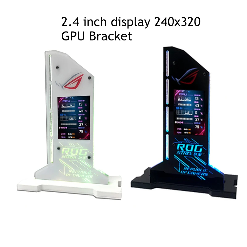 

` Graphic Video Card Bracket VGA Holder With 2.4 inch LCD Display Support RGB CPU GPU RAM Monitor AIDA64 for PC Gamer Cabinet