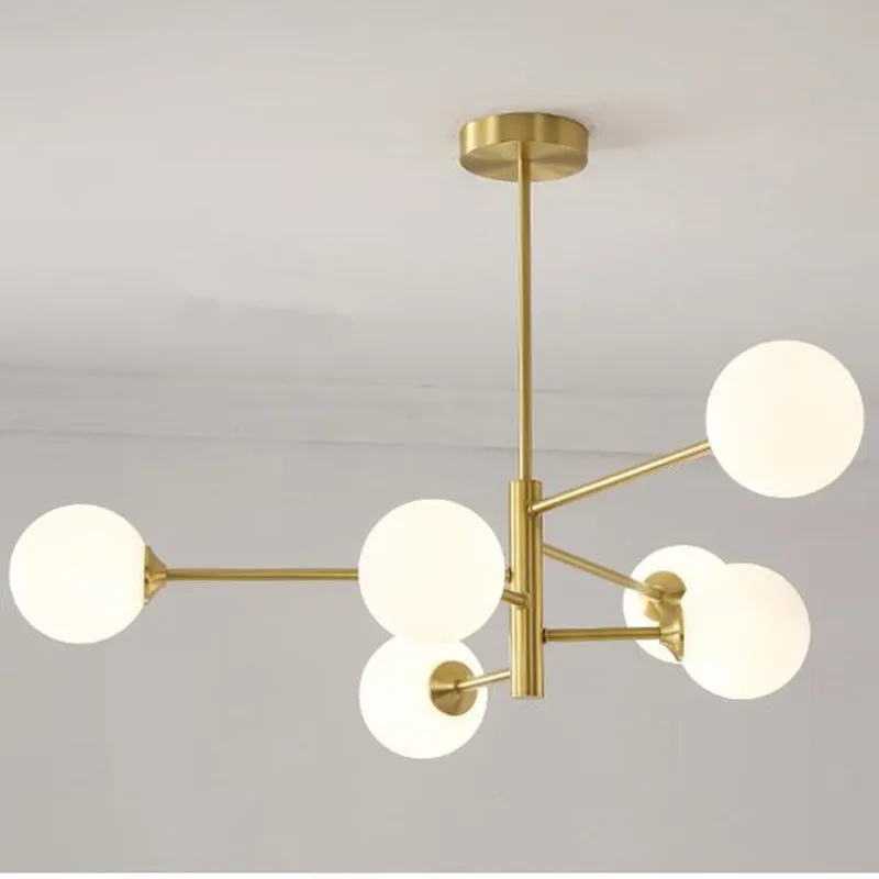 

Modern Glass Ball Led Ceiling Chandelier Black Gold Bedroom Table Dining Room Kitchen Fixture Home Decor Indoor Lighting Pendant