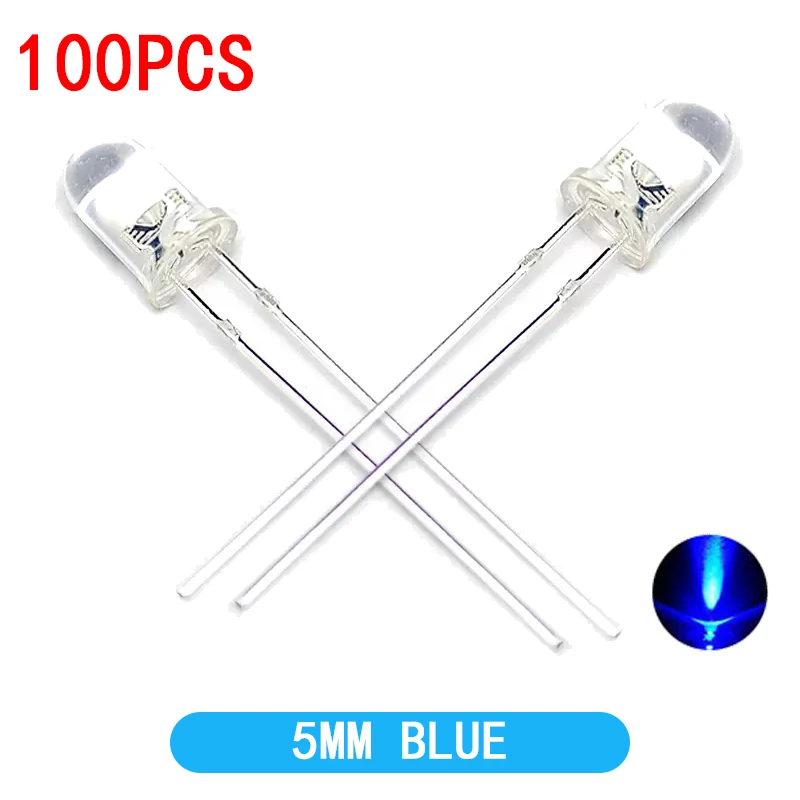 100 шт. высококачественные прозрачные круглые 5 мм супер яркие зеленые красные