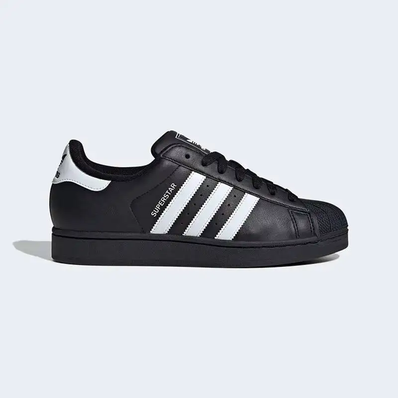 Кроссовки Adidas JI0079 Icon Shell Toe, черно-белые, с тремя полосками, из премиальной кожи, с износостойкой резиновой подошвой, для повседневной ходьбы (art.: 3920dc3bf75b0) - 3920dc3bf75b0