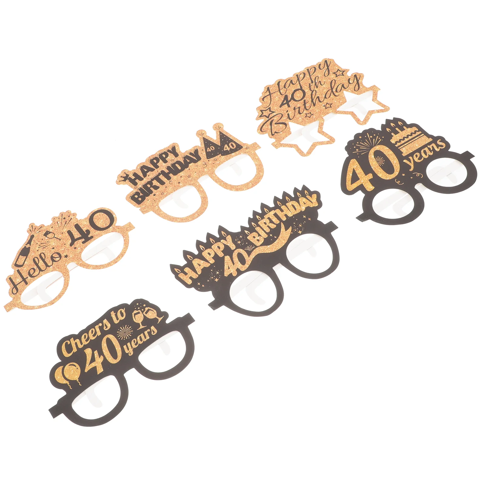 

6 Pairs 40th Birthday Party Glasses Paper Eyeglass Funny Glasses Novelty Eyewear Photo Booth Props Birthday Party Supplies