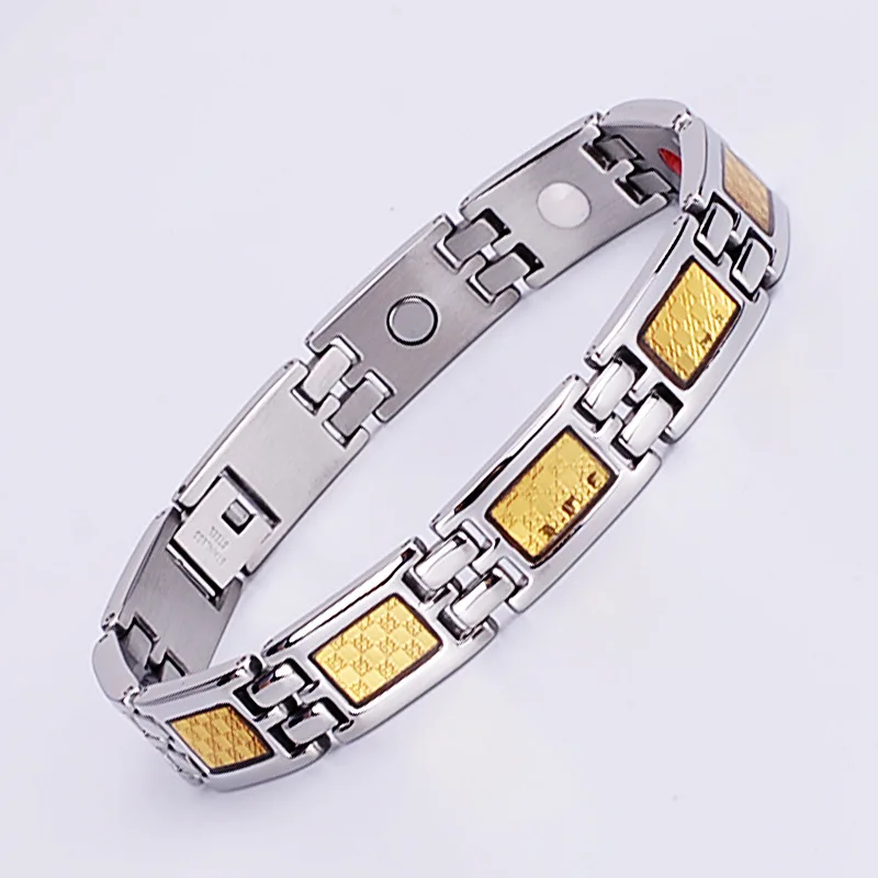 

Gold foil pure titanium magnet bracelet titanium steel jewelry
