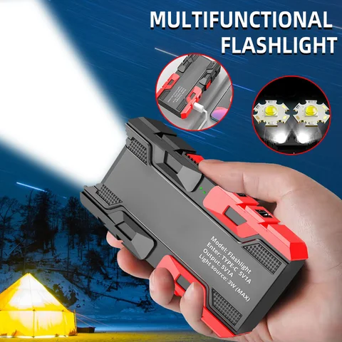 Портативный многофункциональный фонарик с внешним аккумулятором