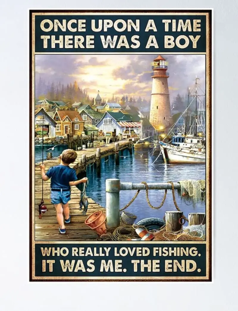 

Once Upon a time There was a boy who Really Loved Gift Man Cave Bedroom Parlor Retro Tin Metal Signs Wall Decor 8x12 Inch