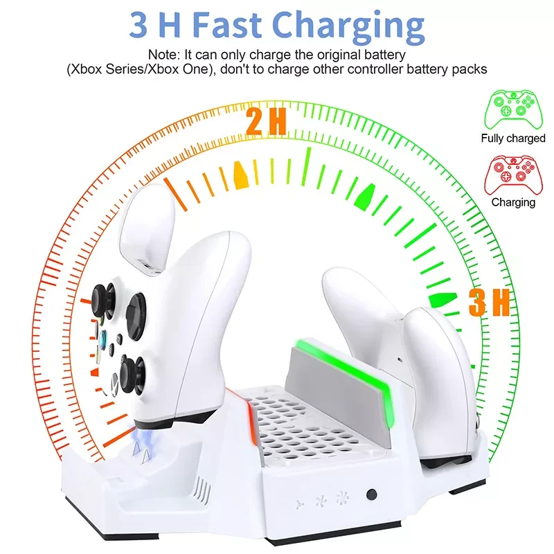 

2023Cooling Fan Stand For Xbox Series S Console Vertical Radiator Dock Gamepad Charging Base Host Storage Holder For XSS Accesso