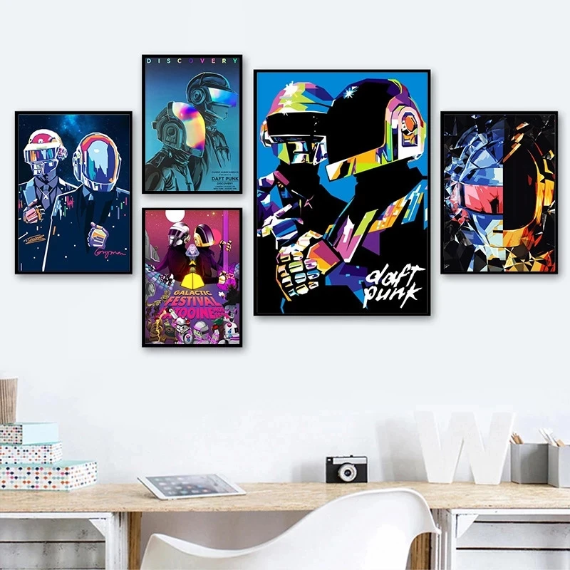 

Canvas Wall Art HD Prints Cool Daft Punk Poster Home Decoration Alternative Painting Music For Bedroom Modular Pictures No Frame