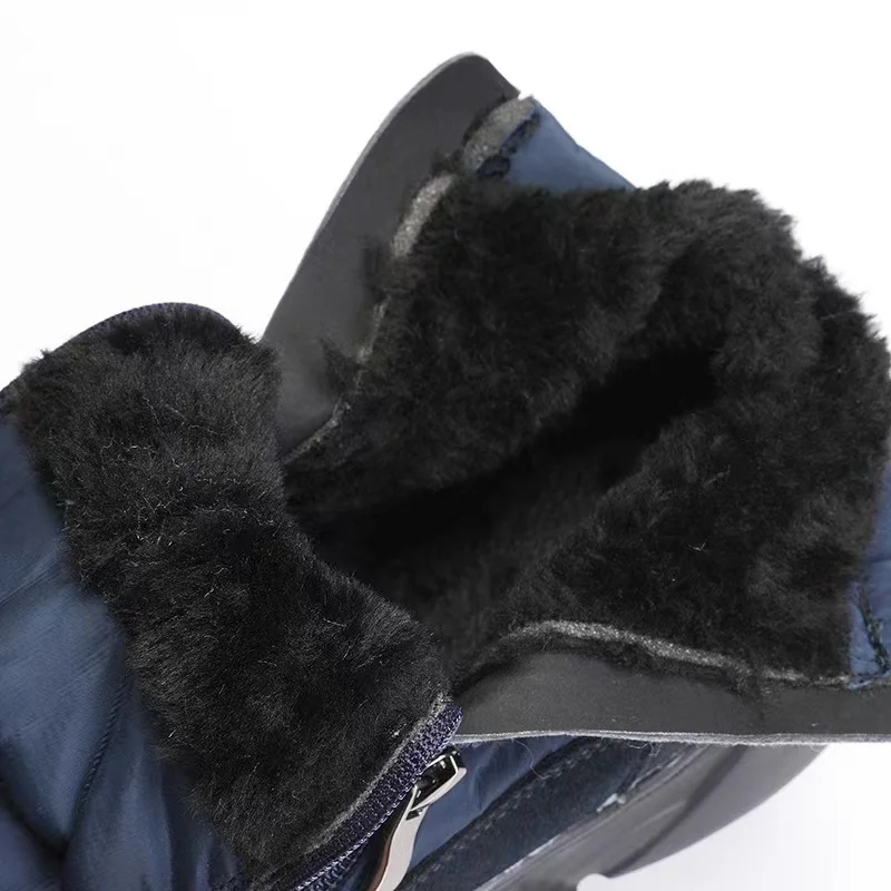 Cashmere Men Snow Boots Double Zipper Anti-cold Boots Waterproof Winter Warm Shoes Male Cotton Shoes