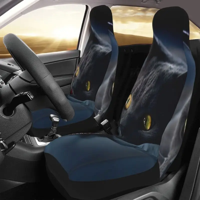 

British Short Blue Cat Car Seats Covers, Grunge Gothic Car Seats Protector, Car Accessories, Car Seat Upholstery Set 2 Pcs