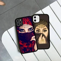 woman crown muslim islamic gril eyes phone case silicone pctpu case for iphone 11 12 13 pro max 8 7 6 plus x se xr hard fundas
