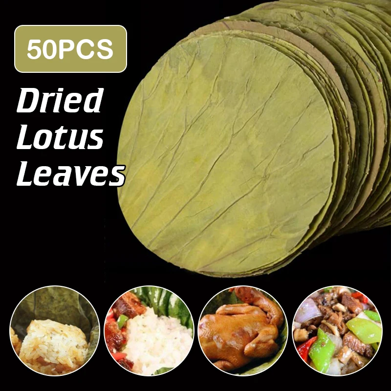 

Dried Lotus Leaves for Outdoor 50Pcs Kitchen Food Tray Glutinous Rice Chicken Household Kitchen Cooking Supplies