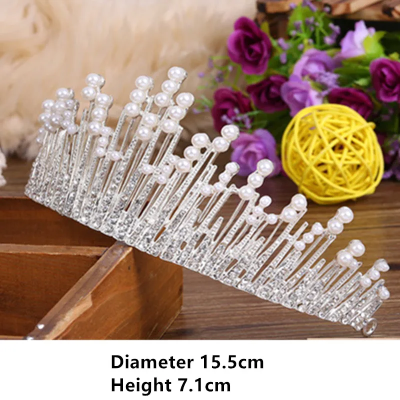 1 шт. Ретро винтажная Роскошная тиара с жемчугом и кристаллами Корона принцесса