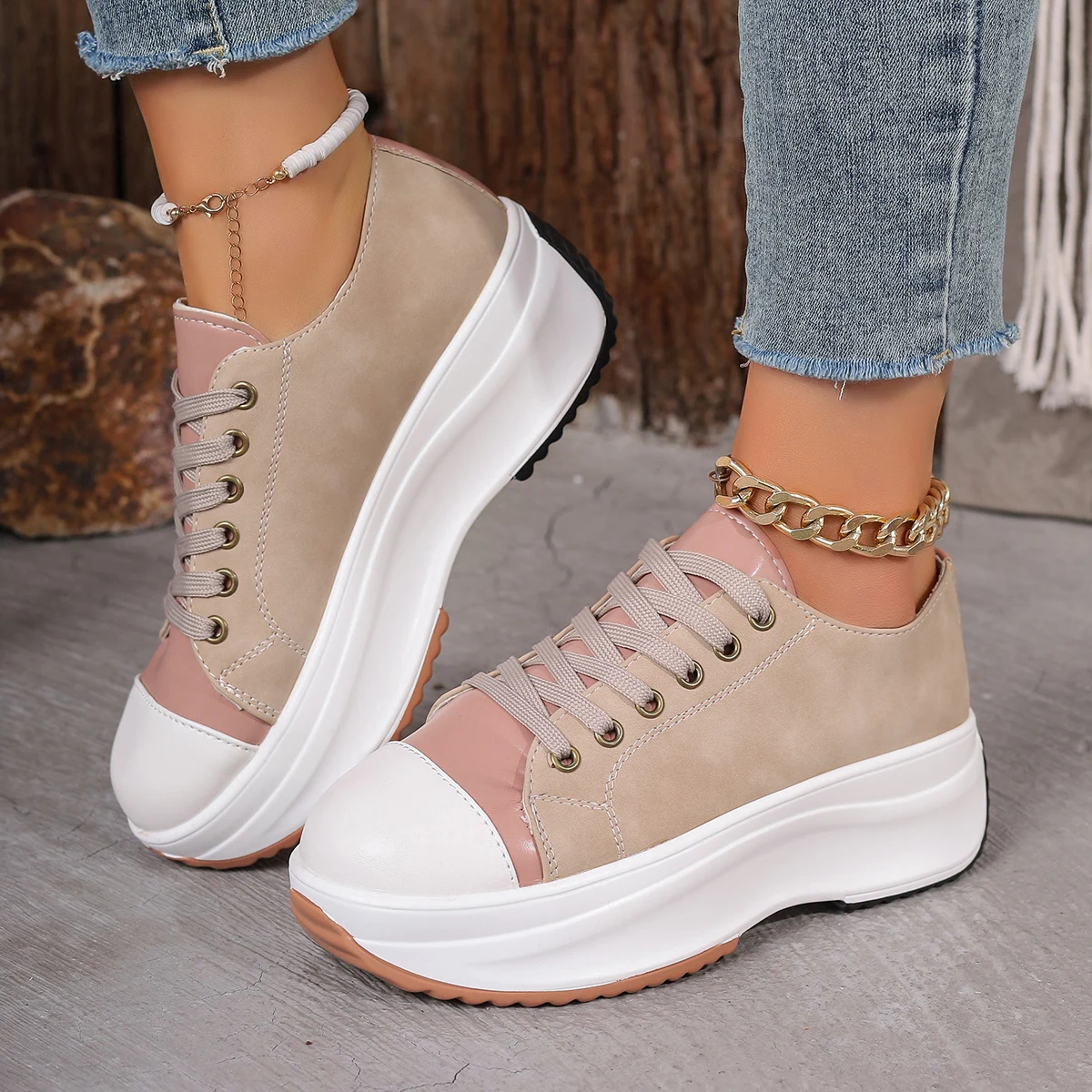 Кроссовки женские на платформе Спортивная повседневная обувь с