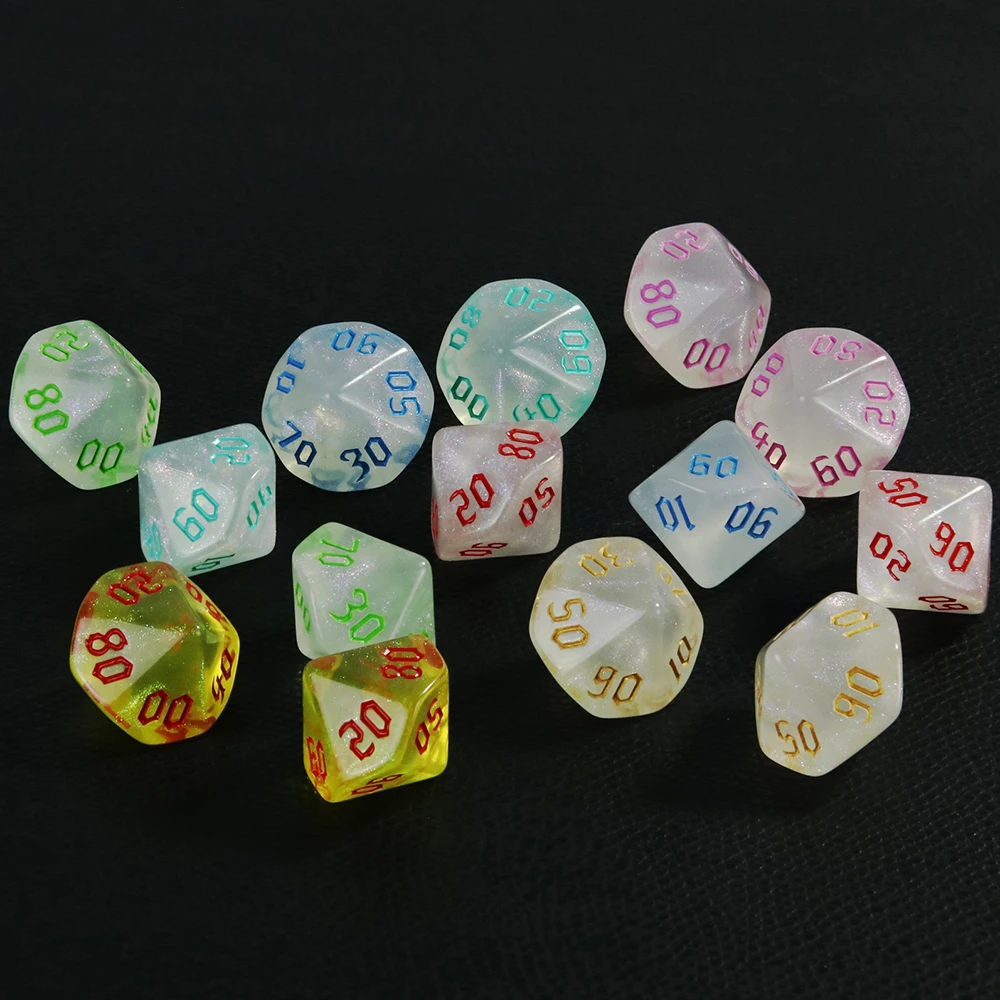 

10-сторонние полигедрические игральные кости, набор из 10 шт., D10 % игральных костей для D & D для ролевых игр, настольные игры, развлекательные принадлежности