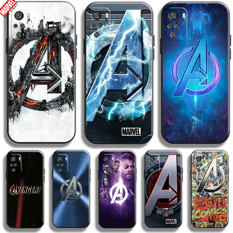 

Marvel Avengers Logo For Xiaomi Redmi Note 10S Phone Case 6.43 Inch Soft Silicon Coque Cover Black Funda Captain America Comics