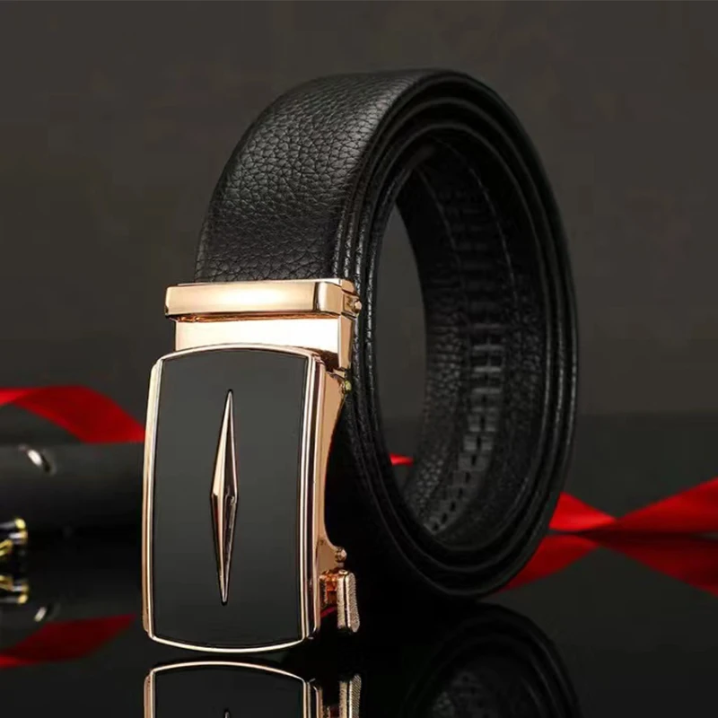 2023 New Belt Men's High-end Leather Automatic Buckle Head Leather Business Men's Belt Free Shipping Manufacturers Wholesale