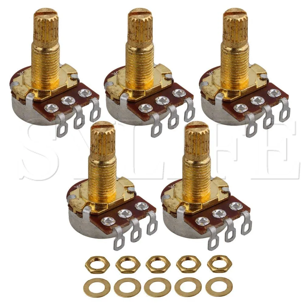

Guitar Potentiometers A500k With 18mm Gold Plated Shaft Pack Of 5