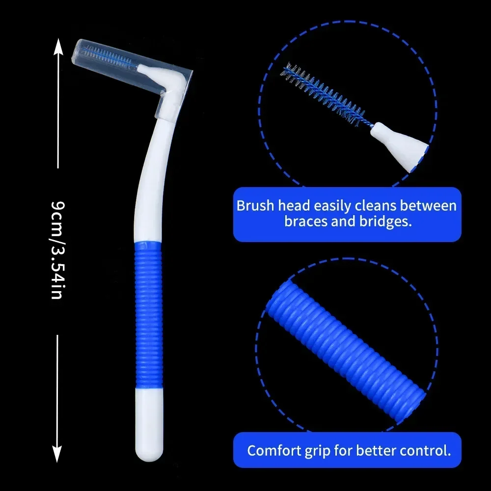 16 шт. межзубная щетка 0 4-1 5 мм L-образная пластиковая портативная Нескользящая